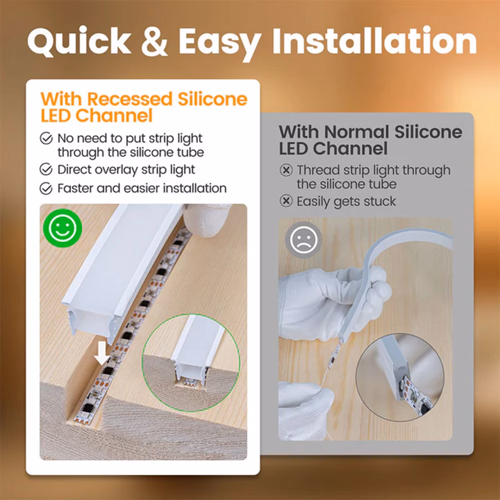 Flexible Silicone LED Strip Diffuser Cover With Flange - Image 4